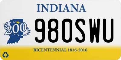 IN license plate 980SWU