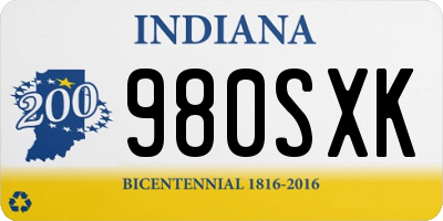 IN license plate 980SXK