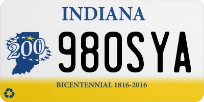 IN license plate 980SYA