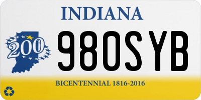 IN license plate 980SYB