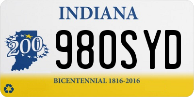 IN license plate 980SYD
