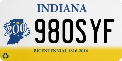 IN license plate 980SYF