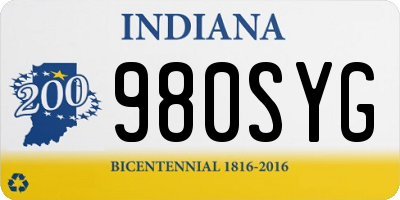 IN license plate 980SYG