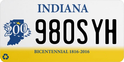 IN license plate 980SYH