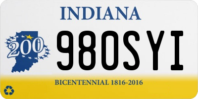 IN license plate 980SYI