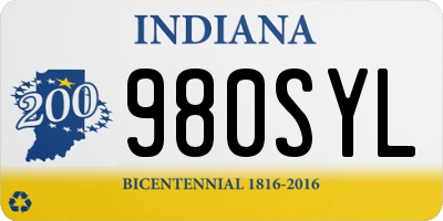 IN license plate 980SYL