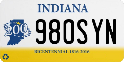 IN license plate 980SYN