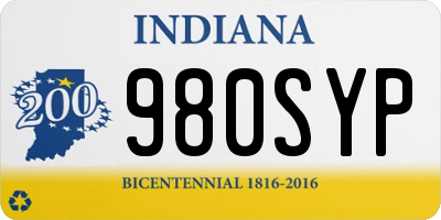 IN license plate 980SYP