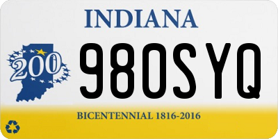 IN license plate 980SYQ