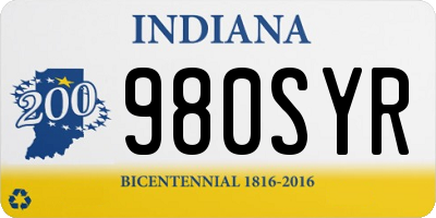 IN license plate 980SYR