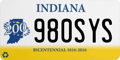 IN license plate 980SYS