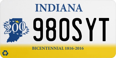 IN license plate 980SYT