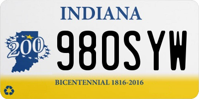 IN license plate 980SYW