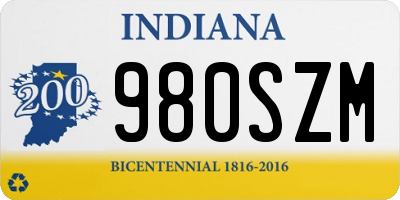 IN license plate 980SZM