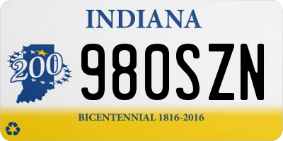 IN license plate 980SZN