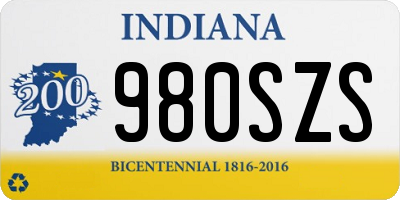 IN license plate 980SZS