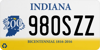 IN license plate 980SZZ