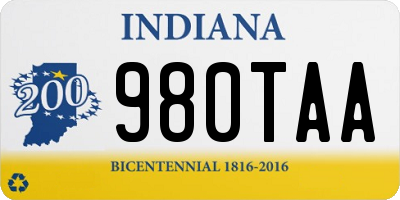 IN license plate 980TAA