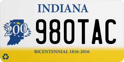 IN license plate 980TAC
