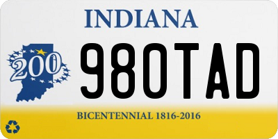 IN license plate 980TAD