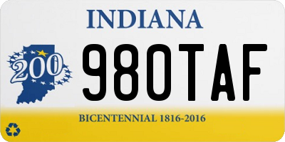 IN license plate 980TAF