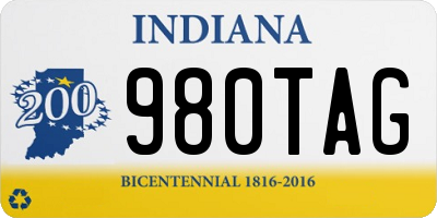 IN license plate 980TAG