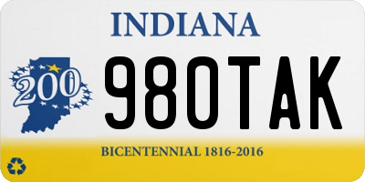 IN license plate 980TAK