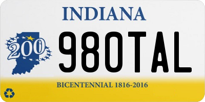 IN license plate 980TAL