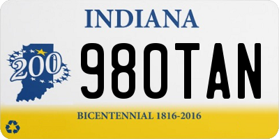 IN license plate 980TAN