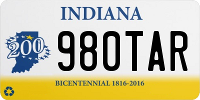 IN license plate 980TAR