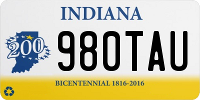 IN license plate 980TAU