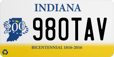 IN license plate 980TAV