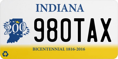 IN license plate 980TAX
