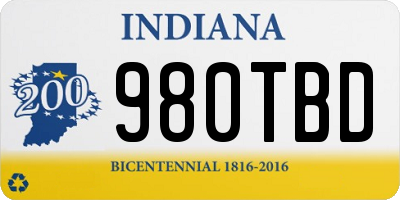 IN license plate 980TBD