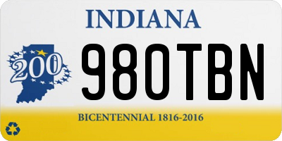 IN license plate 980TBN