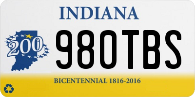 IN license plate 980TBS
