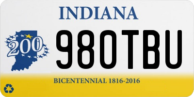 IN license plate 980TBU