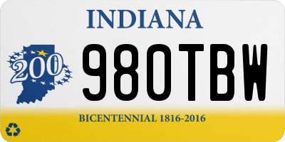 IN license plate 980TBW