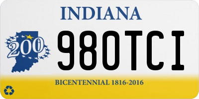 IN license plate 980TCI