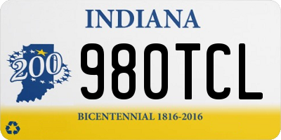 IN license plate 980TCL