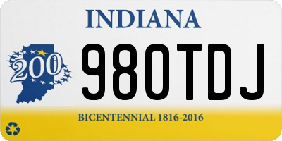 IN license plate 980TDJ