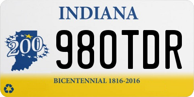 IN license plate 980TDR