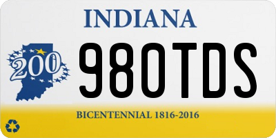 IN license plate 980TDS