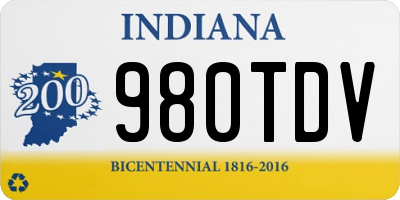 IN license plate 980TDV