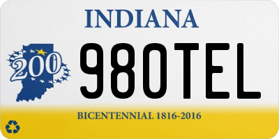 IN license plate 980TEL