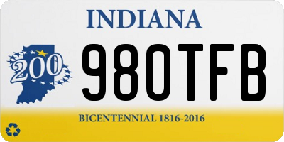 IN license plate 980TFB