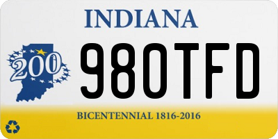 IN license plate 980TFD