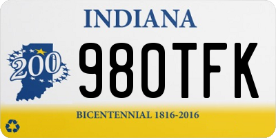IN license plate 980TFK