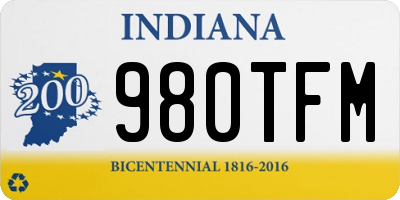 IN license plate 980TFM