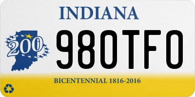 IN license plate 980TFO